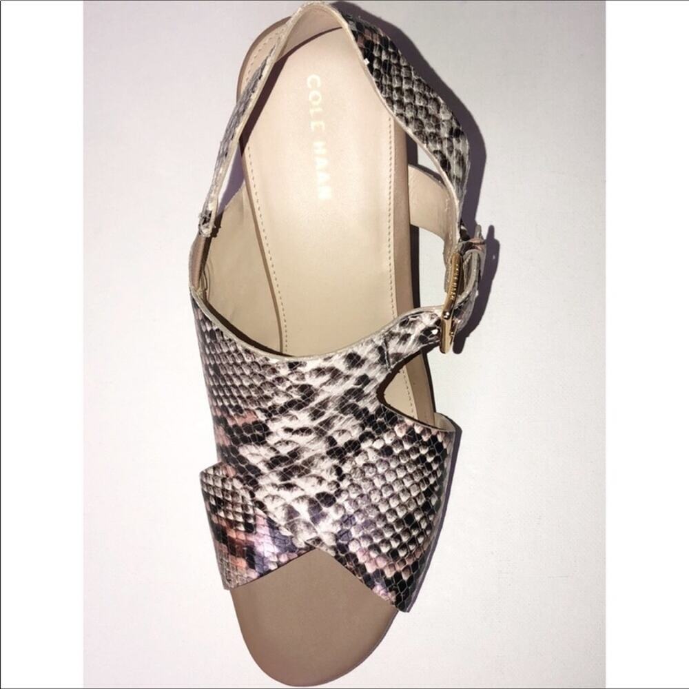 Cole Haan B&W Python Leather Open Toe Ankle Strap… - image 8